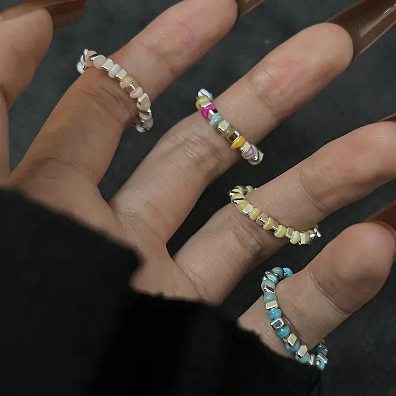 KissICON Kissicon Colorful Beaded Ring – Irregular Beads Gift
