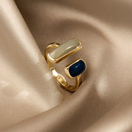 KissICON Kissicon Colorful Drip Glaze Ring – Adjustable Gold