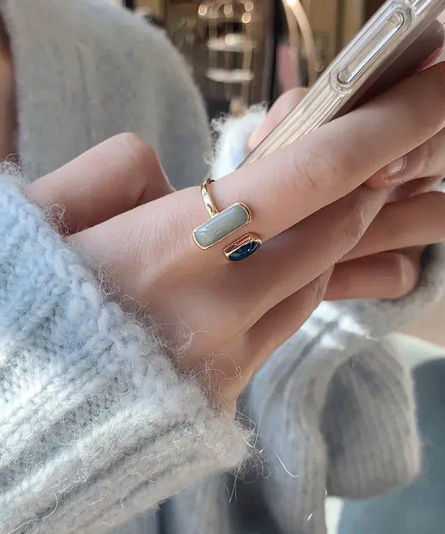 KissICON Kissicon Colorful Drip Glaze Ring – Adjustable Gold