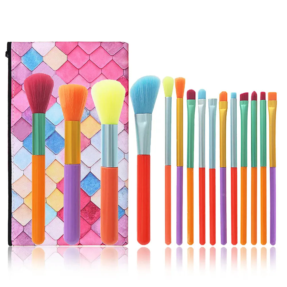 KissICON KissIcon Colourful 15pcs Makeup Brush Set - Gift