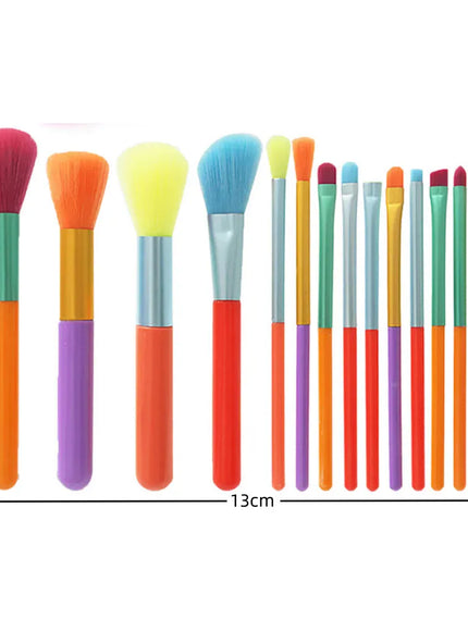 KissICON KissIcon Colourful 15pcs Makeup Brush Set - Gift