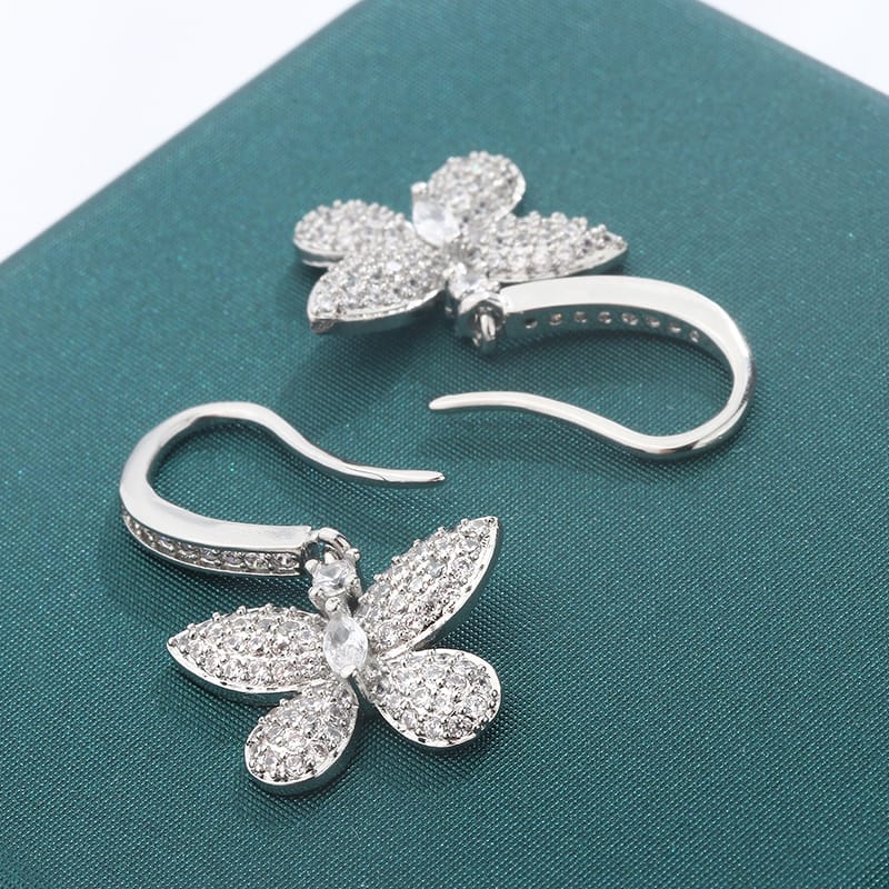 KissICON KissIcon Creative Bow Diamond Zircon Earrings - Shine