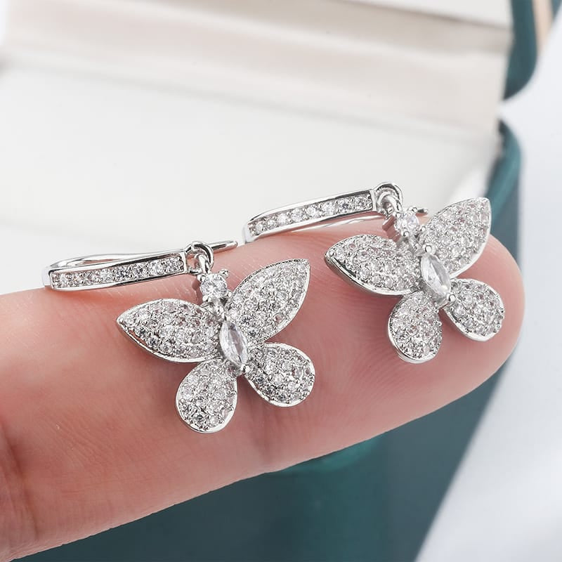 KissICON KissIcon Creative Bow Diamond Zircon Earrings - Shine