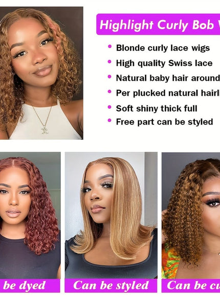 KissICON Kissicon Curly Bob Wig 13x4 Lace