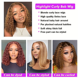KissICON Kissicon Curly Bob Wig 13x4 Lace