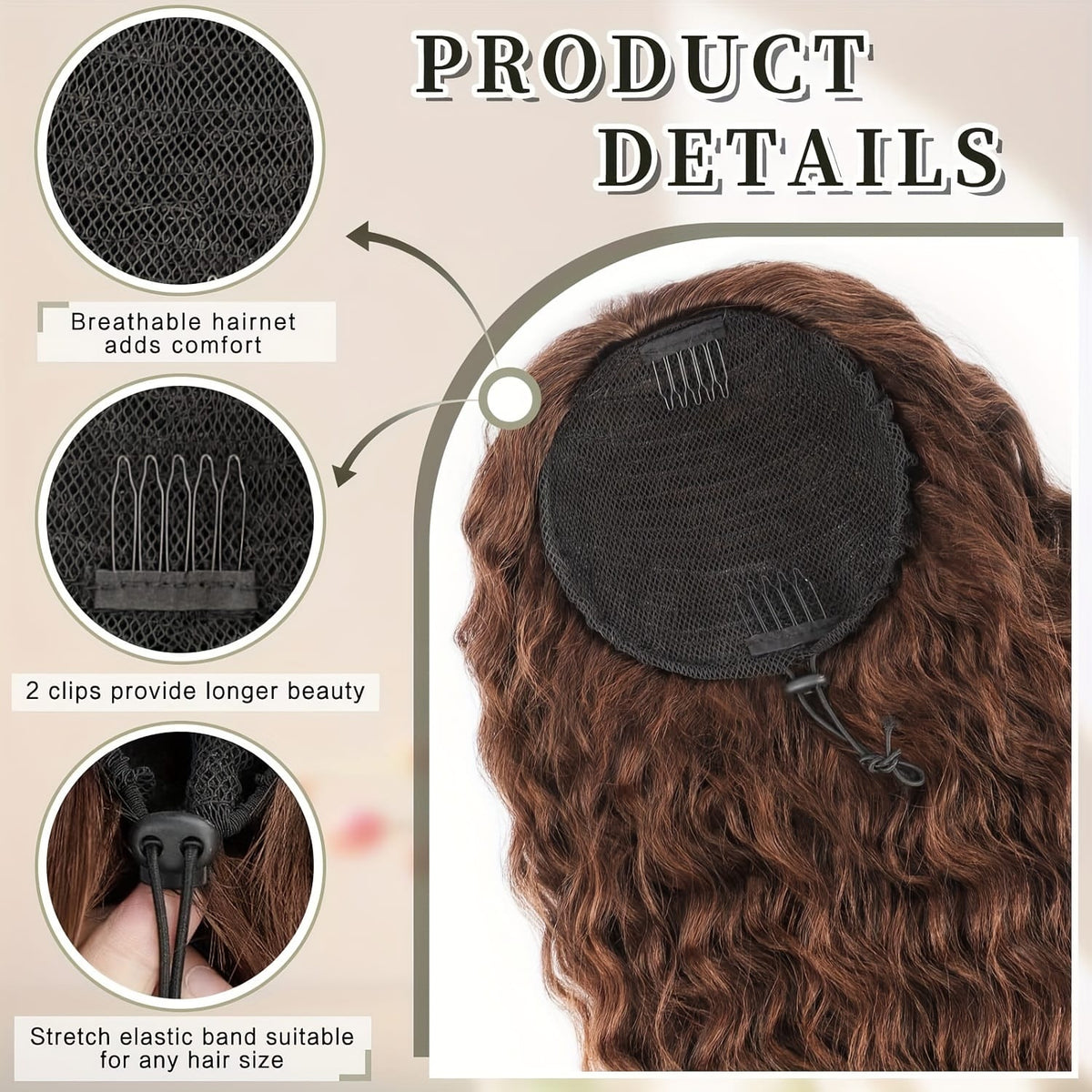 KissICON KissIcon Curly Ponytail Extension 20 Inch - Heat
