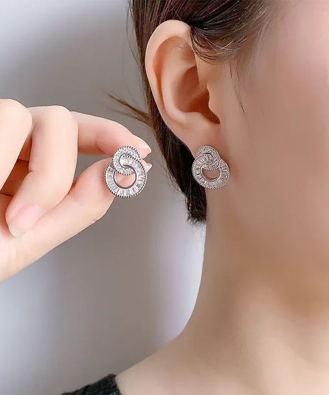 KissICON KissIcon CZ Multi Layer Hoop Earrings Hypoallergenic Daily