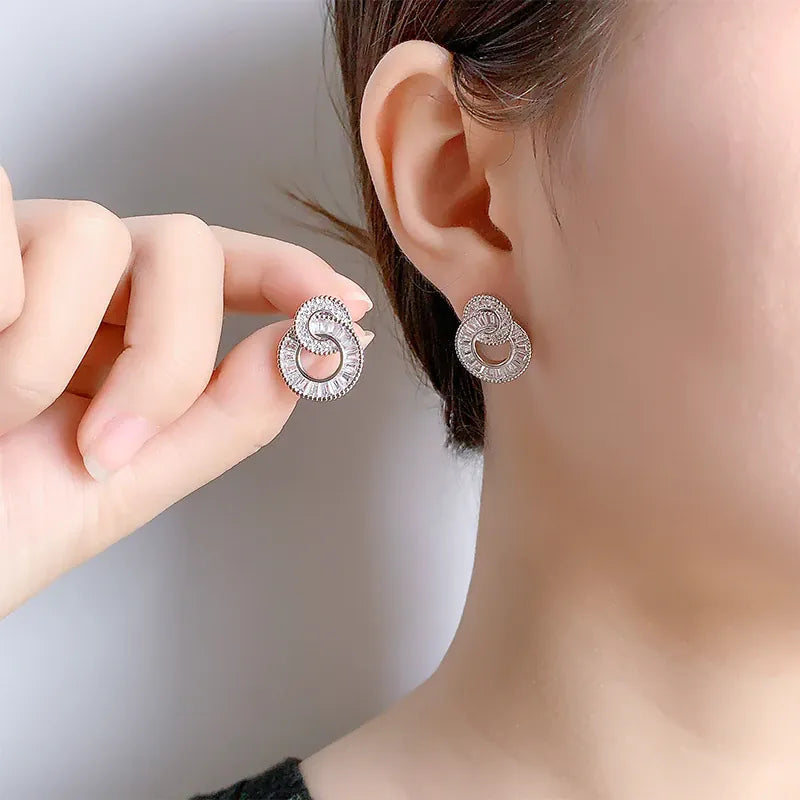 KissICON KissIcon CZ Multi Layer Hoop Earrings Hypoallergenic Daily