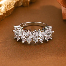 Dropshipman KissIcon Dainty CZ Clover Ring - 925 Silver Plated Luck