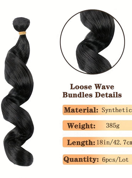 KissICON KissIcon Deep Wave 18In Synthetic Hair 6 Bundles