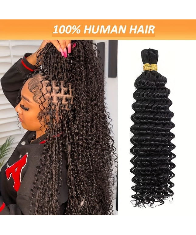 KissICON KissIcon Deep Wave Bulk Hair 50g Braiding Extensions
