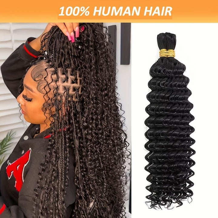 KissIcon Deep Wave Bulk Hair 50g Braiding Extensions