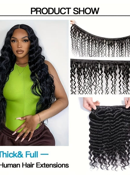 KissICON KissIcon Deep Wave Bundles 4Pcs Brazilian Hair -