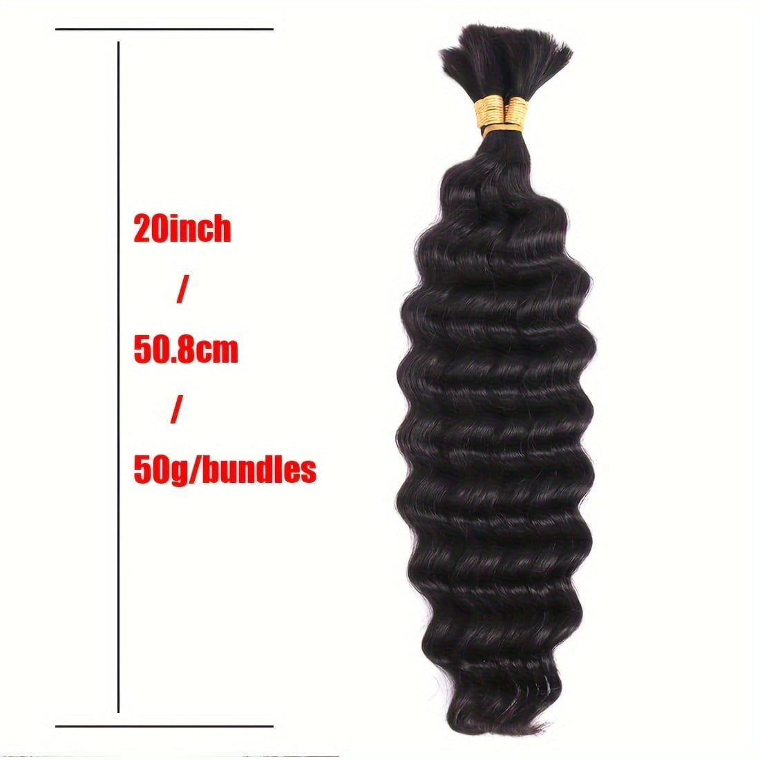 KissICON KissIcon Deep Wave Human Braiding Hair 2 Bundles