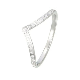 KissICON Kissicon Delicate Bling V Ring – Stainless Gold Shine