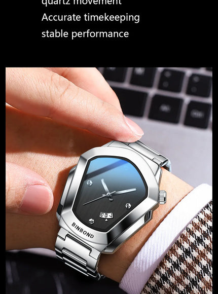 KissICON KissIcon Diamond Shaped Men Watch Waterproof Strap -
