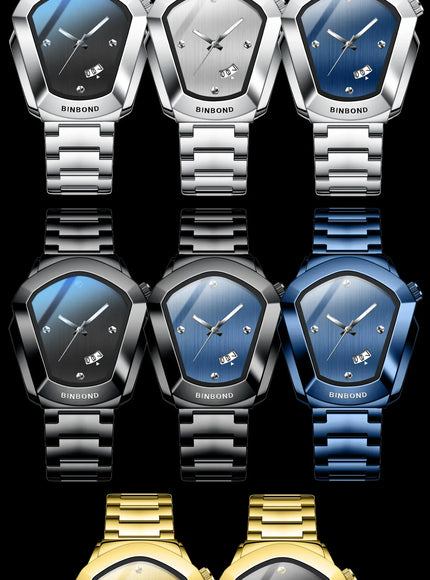 KissICON KissIcon Diamond Shaped Men Watch Waterproof Strap -
