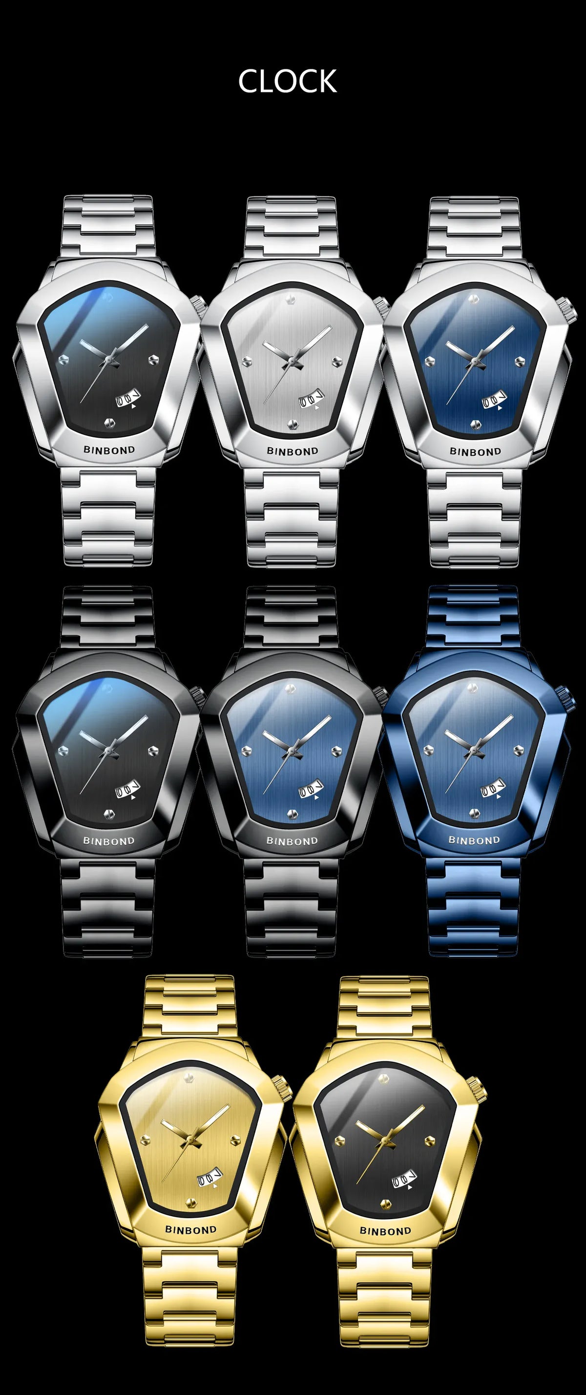 KissICON KissIcon Diamond Shaped Men Watch Waterproof Strap -