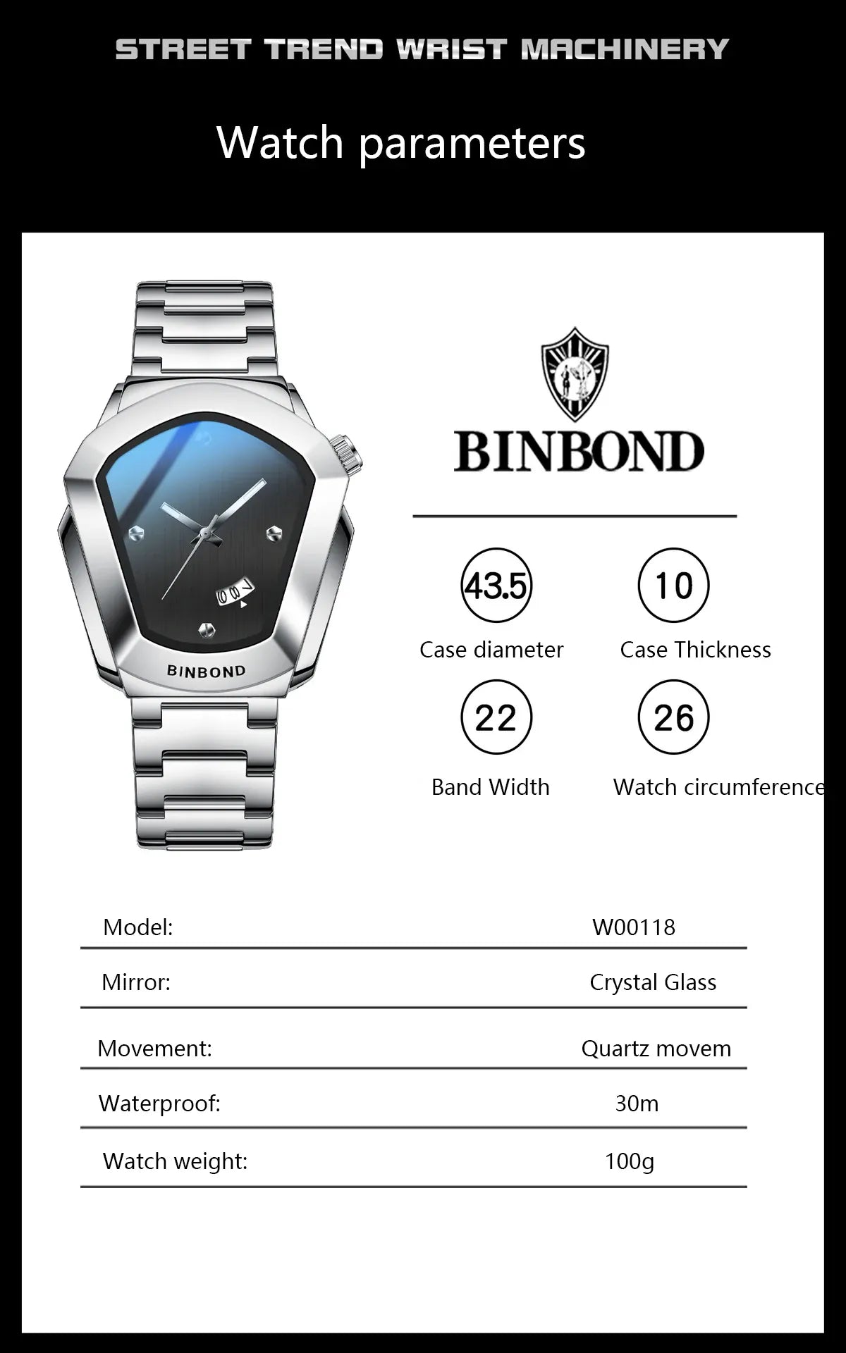 KissICON KissIcon Diamond Shaped Men Watch Waterproof Strap -