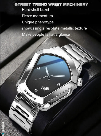 KissICON KissIcon Diamond Shaped Men Watch Waterproof Strap -