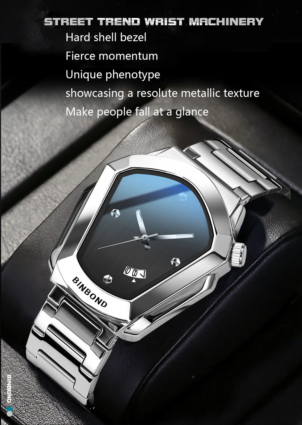 KissICON KissIcon Diamond Shaped Men Watch Waterproof Strap -