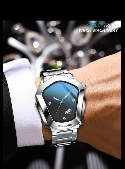 KissICON KissIcon Diamond Shaped Men Watch Waterproof Strap -