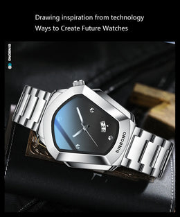 KissICON KissIcon Diamond Shaped Men Watch Waterproof Strap -
