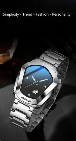 KissICON KissIcon Diamond Shaped Men Watch Waterproof Strap -