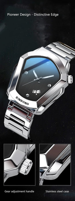 KissICON KissIcon Diamond Shaped Men Watch Waterproof Strap -