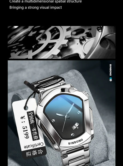 KissICON KissIcon Diamond Shaped Men Watch Waterproof Strap -