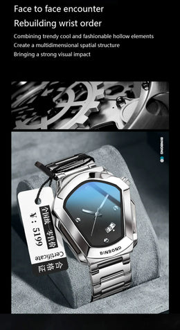 KissICON KissIcon Diamond Shaped Men Watch Waterproof Strap -