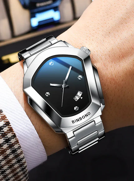 KissICON KissIcon Diamond Shaped Men Watch Waterproof Strap -