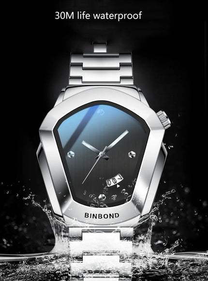 KissICON KissIcon Diamond Shaped Men Watch Waterproof Strap -