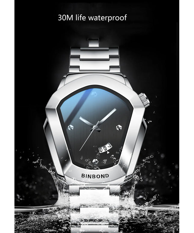 KissICON KissIcon Diamond Shaped Men Watch Waterproof Strap -
