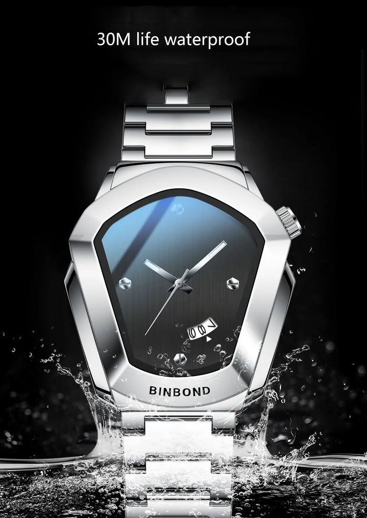 KissIcon Diamond Shaped Men Watch Waterproof Strap -