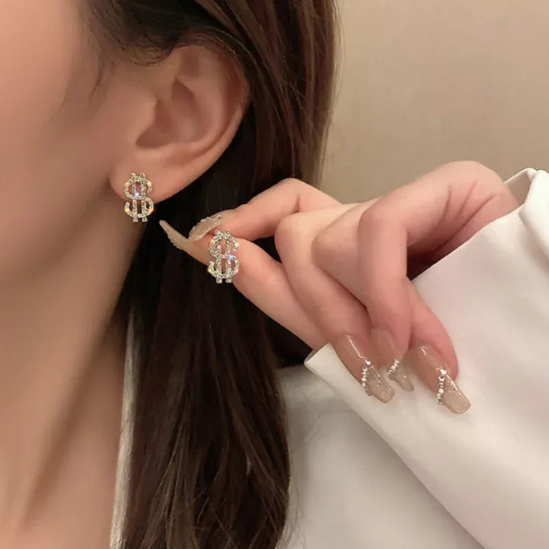 KissICON Kissicon Dollar Symbol Crystal Stud Earring – Sparkle
