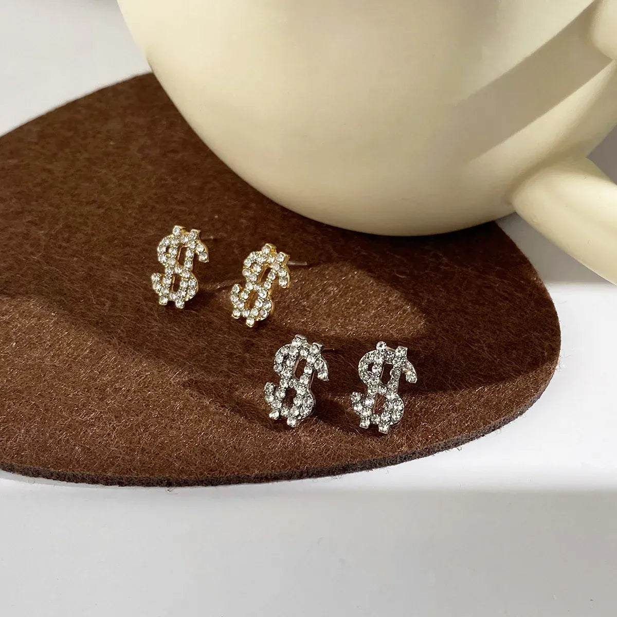 KissICON Kissicon Dollar Symbol Crystal Stud Earring – Sparkle