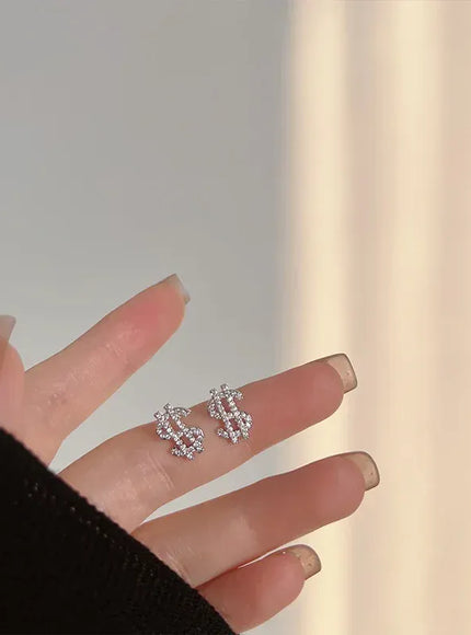 KissICON Kissicon Dollar Symbol Crystal Stud Earring – Sparkle