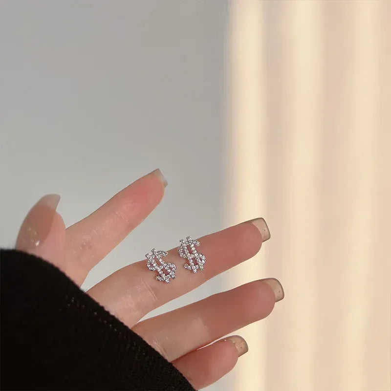 KissICON Kissicon Dollar Symbol Crystal Stud Earring – Sparkle