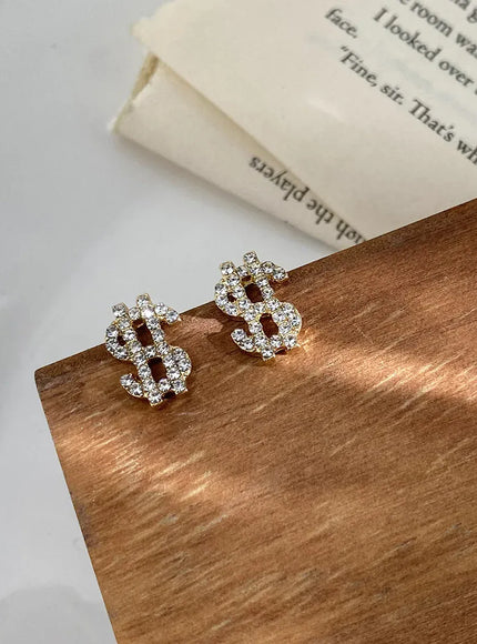 KissICON Kissicon Dollar Symbol Crystal Stud Earring – Sparkle