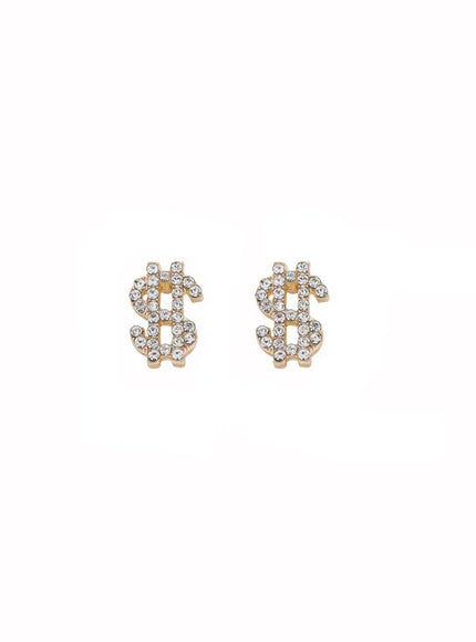 KissICON Kissicon Dollar Symbol Crystal Stud Earring – Sparkle