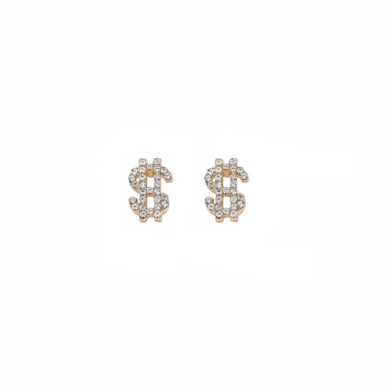 KissICON Kissicon Dollar Symbol Crystal Stud Earring – Sparkle