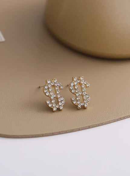 KissICON Kissicon Dollar Symbol Crystal Stud Earring – Sparkle