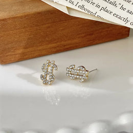 KissICON Kissicon Dollar Symbol Crystal Stud Earring – Sparkle