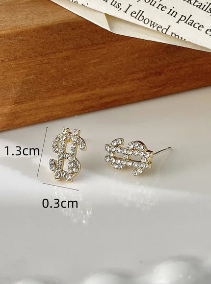 KissICON Kissicon Dollar Symbol Crystal Stud Earring – Sparkle