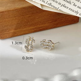 KissICON Kissicon Dollar Symbol Crystal Stud Earring – Sparkle