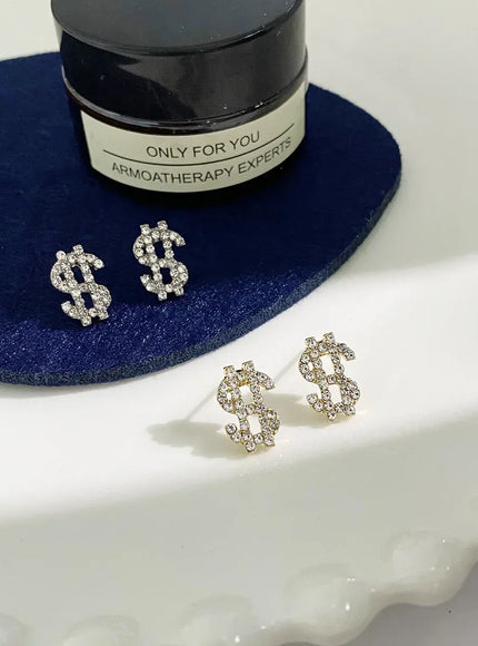 KissICON Kissicon Dollar Symbol Crystal Stud Earring – Sparkle