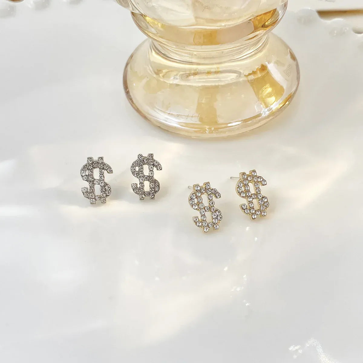 KissICON Kissicon Dollar Symbol Crystal Stud Earring – Sparkle