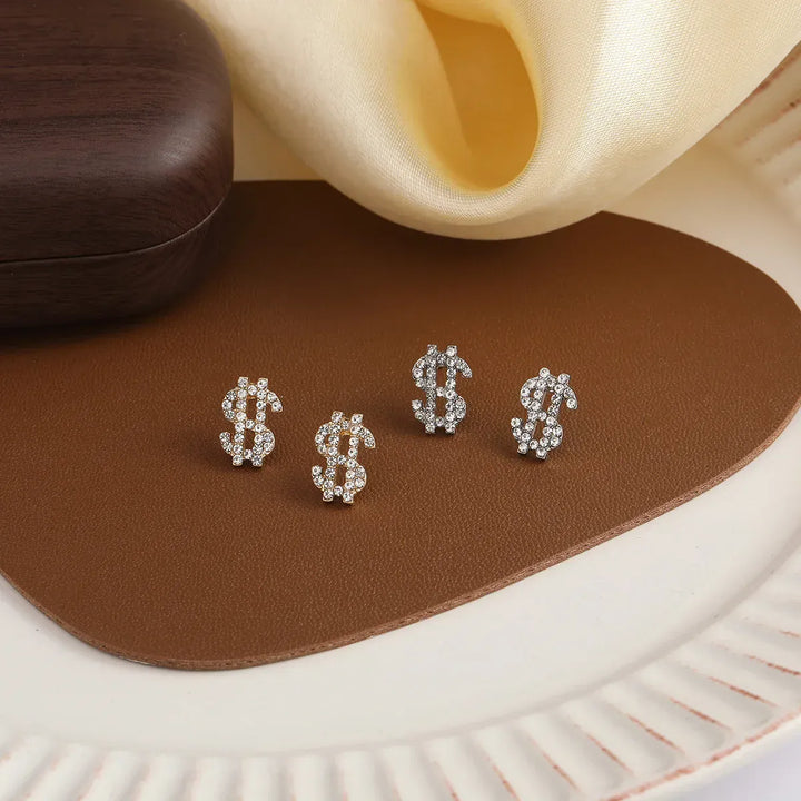 Kissicon Dollar Symbol Crystal Stud Earring – Sparkle