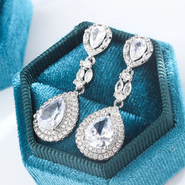KissICON KissIcon Drop CZ Pendant Earrings - Sparkling Silver Shine